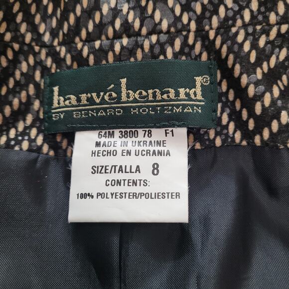 VTG Harve Benard Brown Herringbone Blazer Size 8 Old Money Glam Boss Lady Retro - Picture 8 of 9